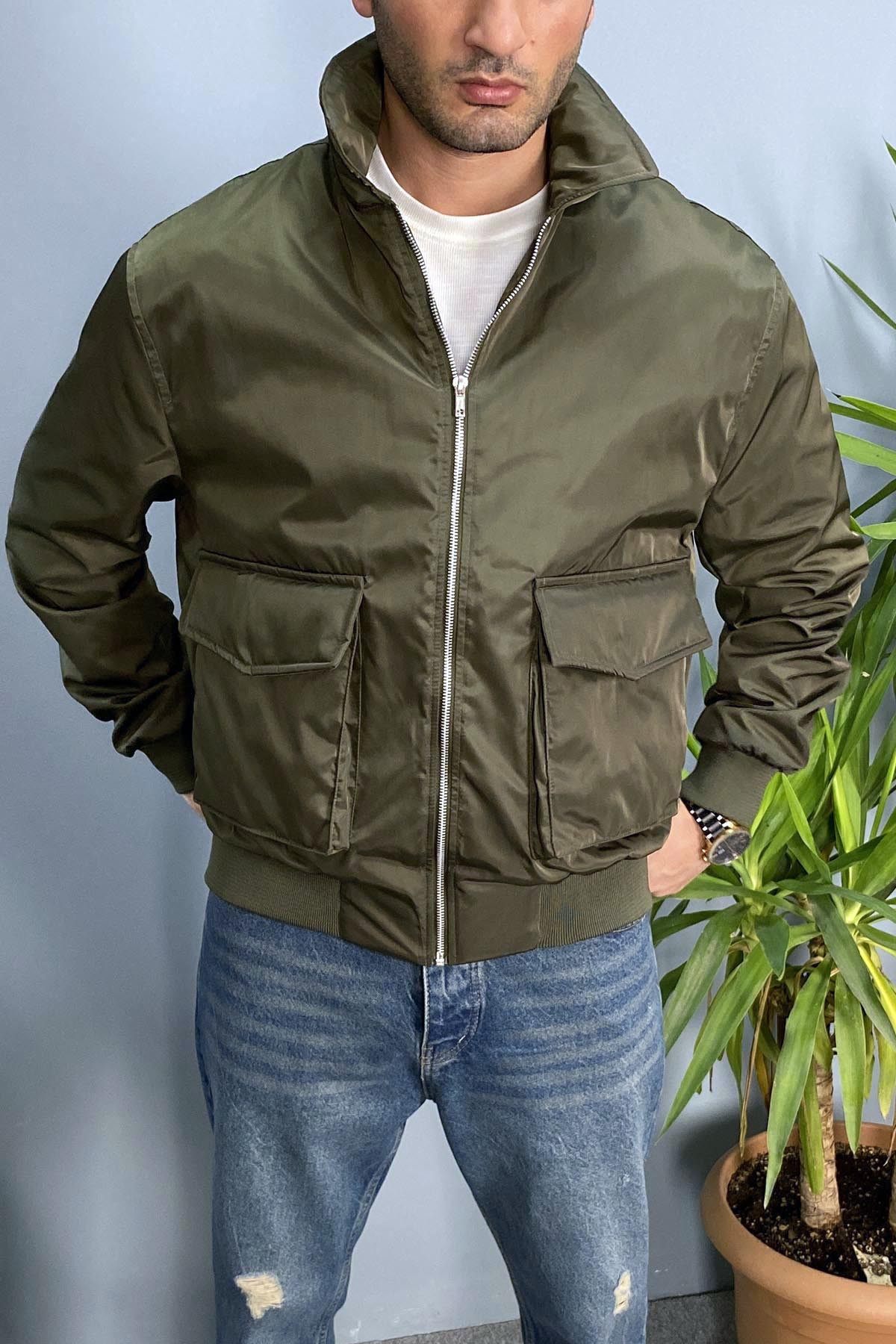  Zara Model Büyük Cep Detaylı Bomber Mont