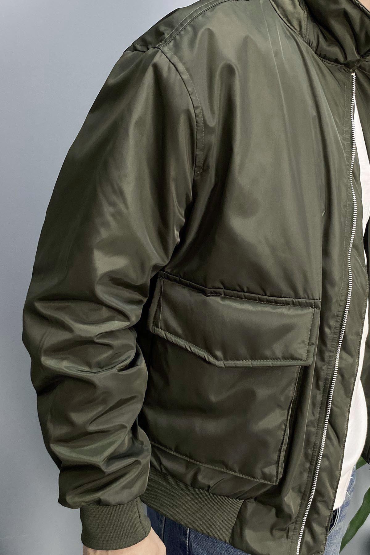 Zara Model Büyük Cep Detaylı Bomber Mont