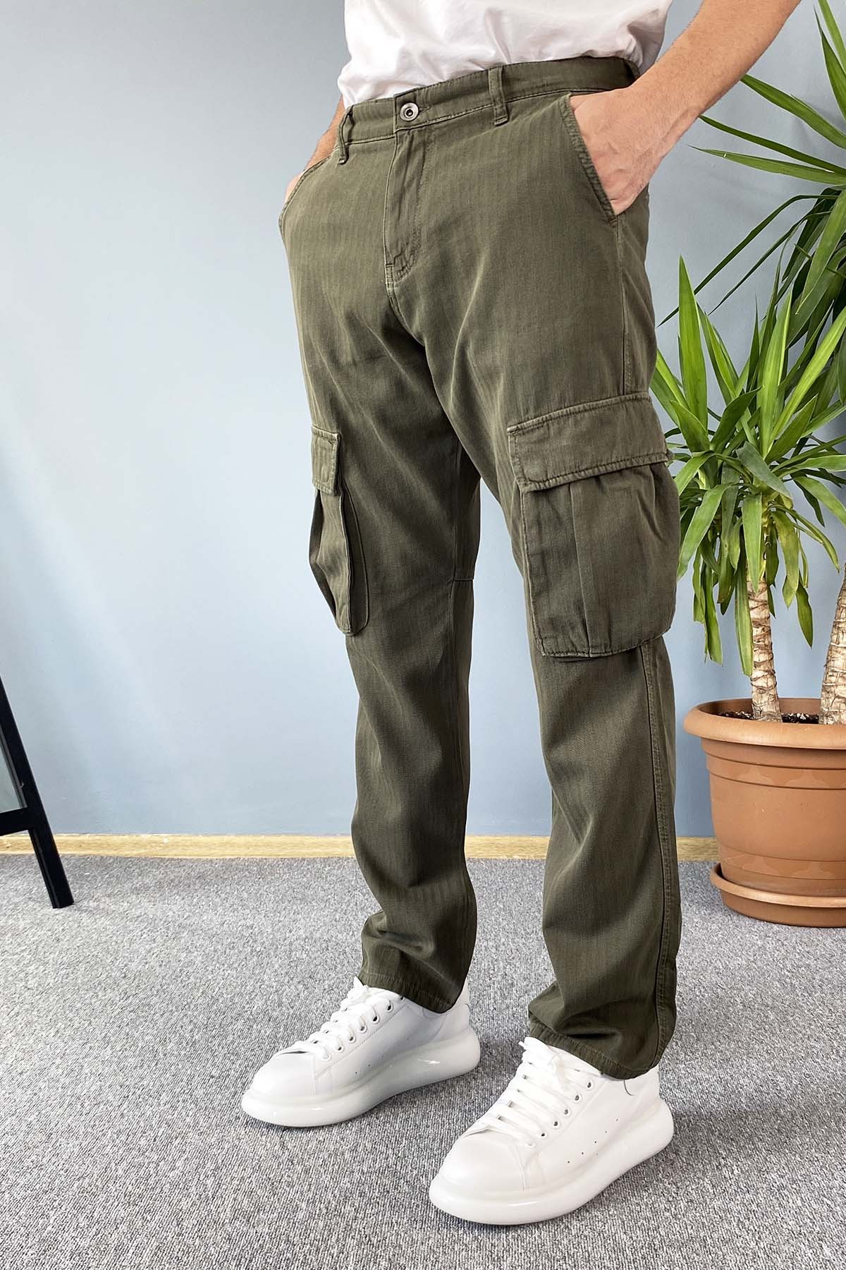  Kargo Cepli Haki Pantolon