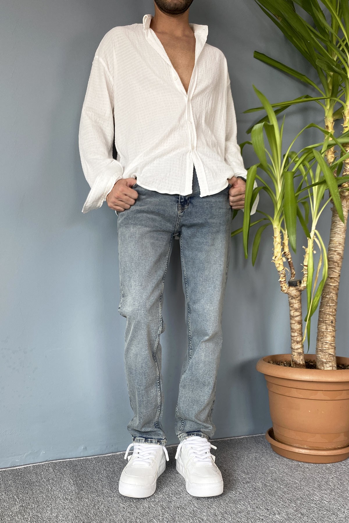  Açık Mavi Regular Jean - Kot Pantolon