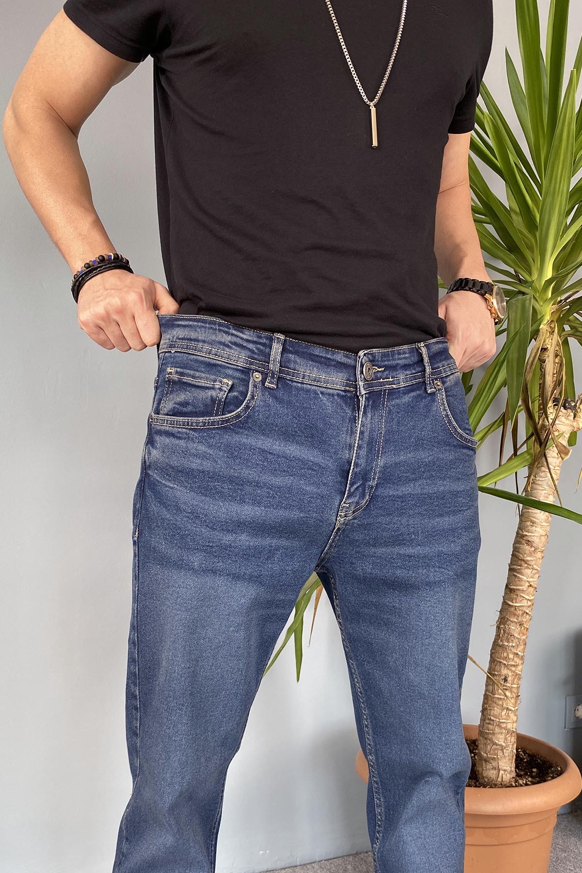  Lacivert Kot Pantolon