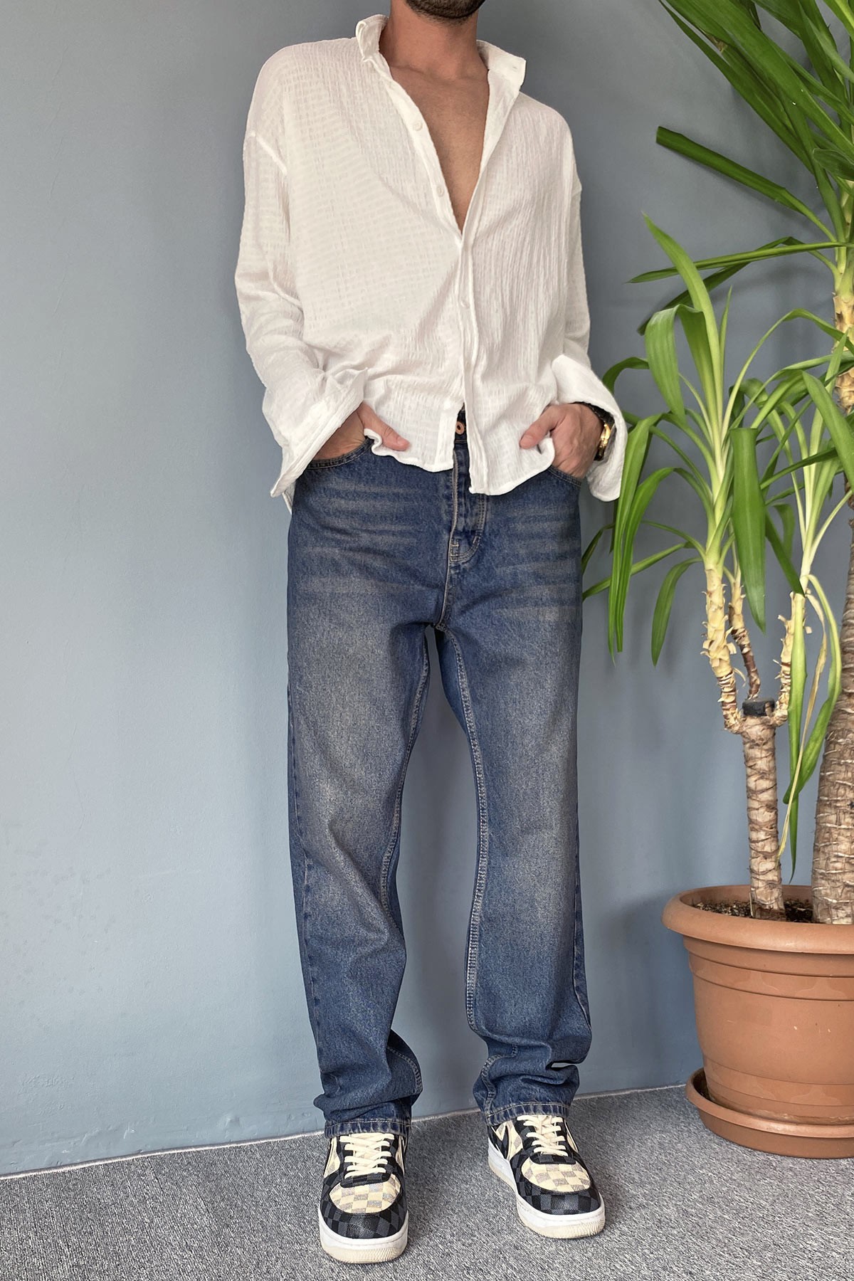  Lacivert Regular Jean - Kot Pantolon