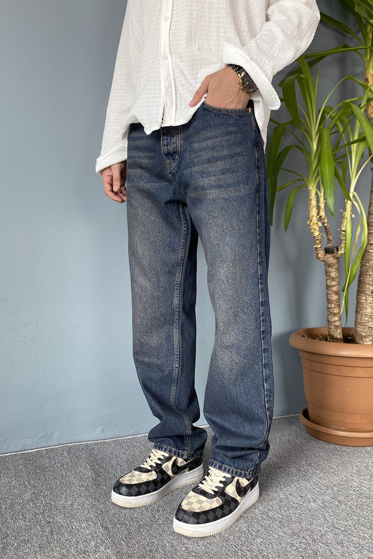  Lacivert Regular Jean - Kot Pantolon