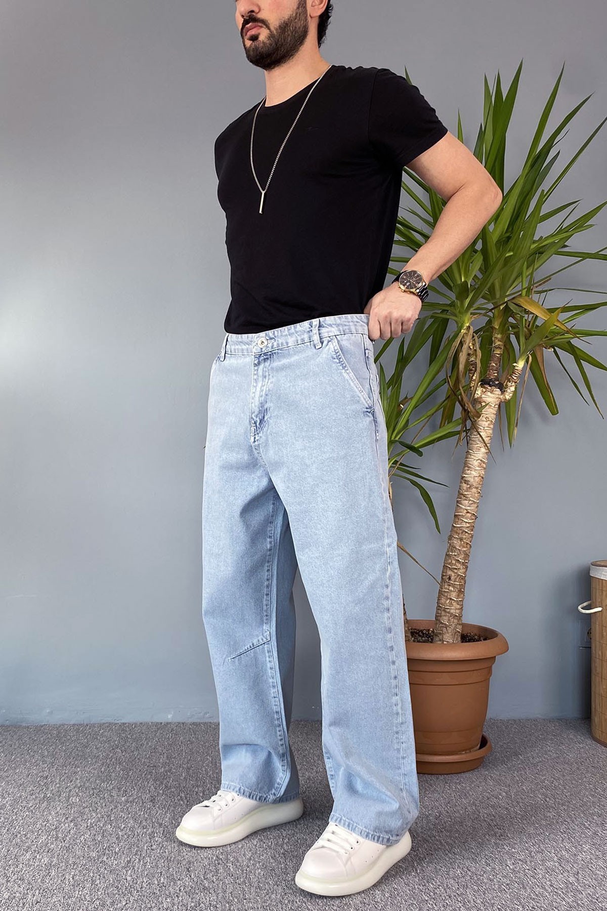  Mavi Baggy Jean - Kot Pantolon