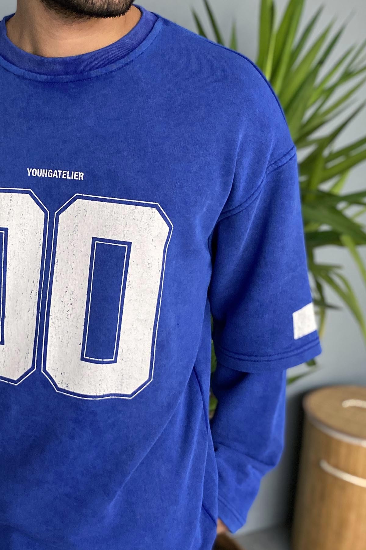  Oversize Baskılı Old School Saks Sweatshirt