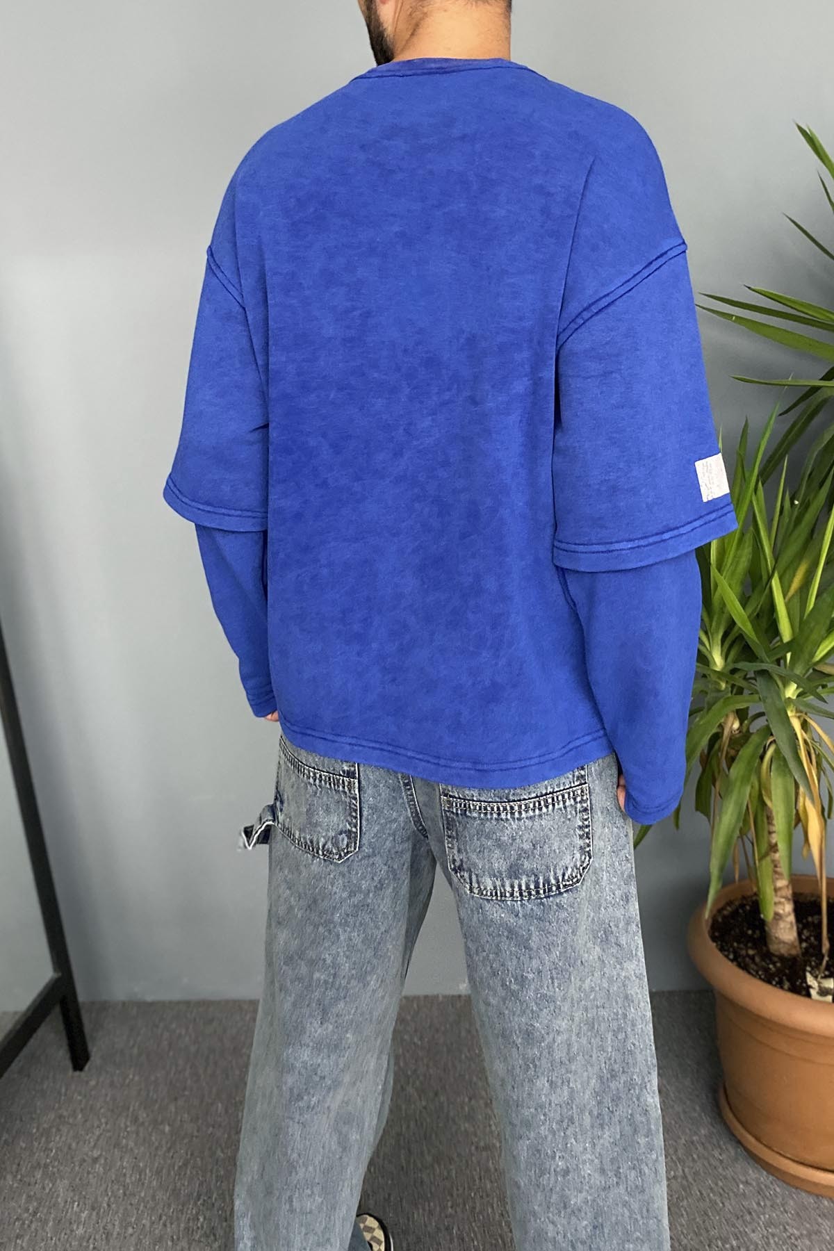  Oversize Baskılı Old School Saks Sweatshirt