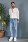 Oversize Uzun Kollu Beyaz Keten Gömlek