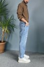 %100 Pamuk Oversize Uzun Kollu Kahverengi Keten Gömlek