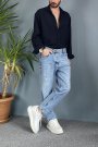 %100 Pamuk Oversize Uzun Kollu Siyah Keten Gömlek