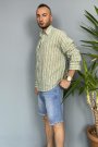 %100 Pamuk Yumuşak Dokulu Yeşil Oversize Gömlek