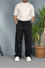Bağcıklı Baggy Kalıp Siyah Jean - Kot Pantolon