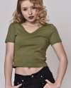 Bağcıklı Sırt Tasarımı Yeşil Crop Bluz