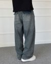 Baggy Kalıp Eskitme Antrasit Yıkamalı Denim Jean Kot Pantolon