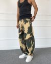 Baggy Kalıp Kamuflaj Yıkamalı Denim Jean Kot Pantolon