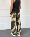 Baggy Kalıp Kamuflaj Yıkamalı Denim Jean Kot Pantolon