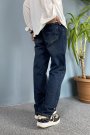 Baggy Kalıp Lacivert Denim Jean - Kot Pantolon Yırtık Detaylı