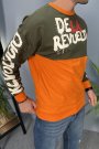 Baskılı Haki Bisiklet Yaka Oversize İnce Sweatshirt