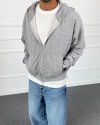 Boxy Fit Çift Fermuarlı Kapüşonlu Sweatshirt