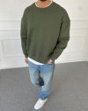 Boxy Fit Şardonlu Sweatshirt Yeşil