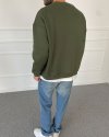 Boxy Fit Şardonlu Sweatshirt Yeşil