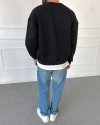 Boxy Fit Şardonlu Sweatshirt Siyah