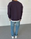 Boxy Fit Şardonlu Sweatshirt Mürdüm