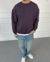 Boxy Fit Şardonlu Sweatshirt Mürdüm