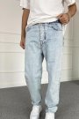 Buz Mavisi Dar Paça Boyfriend Jean - Kot Pantolon