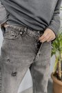 Dar Kesim Boyfriend Gri Jean - Kot Pantolon