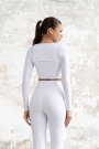 Dar Kesim Dalgıç Kumaş Beyaz Sporcu Bolero