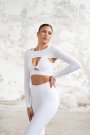 Dar Kesim Dalgıç Kumaş Beyaz Sporcu Bolero
