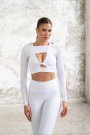 Dar Kesim Dalgıç Kumaş Beyaz Sporcu Bolero