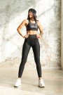Dar Kesim Deri Görünümlü Toparlayıcı Fitness Spor Tayt