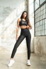 Dar Kesim Deri Görünümlü Toparlayıcı Fitness Tayt Nokta Desen