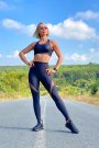 Dar Kesim Tül Detaylı Yüksek Bel Siyah Spor Tayt Fitness