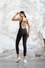 Dar Kesim Yoga Pilates Taytı Spor Tulum Toparlayıcı Sırt Dekolteli