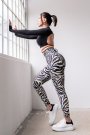 Dar Kesim Zebra Desen Ekstra Yüksek Bel Dalgıç Kumaş Spor Tayt