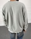 Day Baskılı Yıkamalı Bisiklet Yaka Oversize Sweatshirt Mint