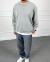 Day Baskılı Yıkamalı Bisiklet Yaka Oversize Sweatshirt Mint