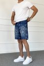 Desenli Denim Jean Şort Regular Kalıp