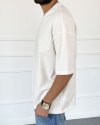 Ekru Basic Oversize Tişört