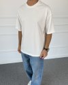 Ekru Basic Oversize Tişört