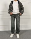Eskitme Nakışlı Yıkalamalı Regular Kalıp Denim Jean Antrasit