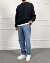 Nakışlı Yıkamalı Regular Kalıp Denim Mavi Jean