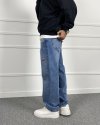 Nakışlı Yıkamalı Regular Kalıp Denim Mavi Jean