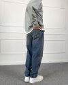 Eskitme Nakışlı Yıkamalı Regular Kalıp Denim Jean