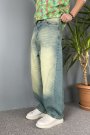 Eskitme Super Baggy Jean Taşlanmış Balon Pantolon