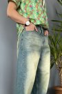 Eskitme Super Baggy Jean Taşlanmış Balon Pantolon