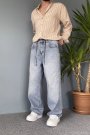 İp Kemerli Rahat Kesim Baggy Kot Pantolon Açık Mavi