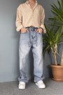 İp Kemerli Rahat Kesim Baggy Kot Pantolon Açık Mavi